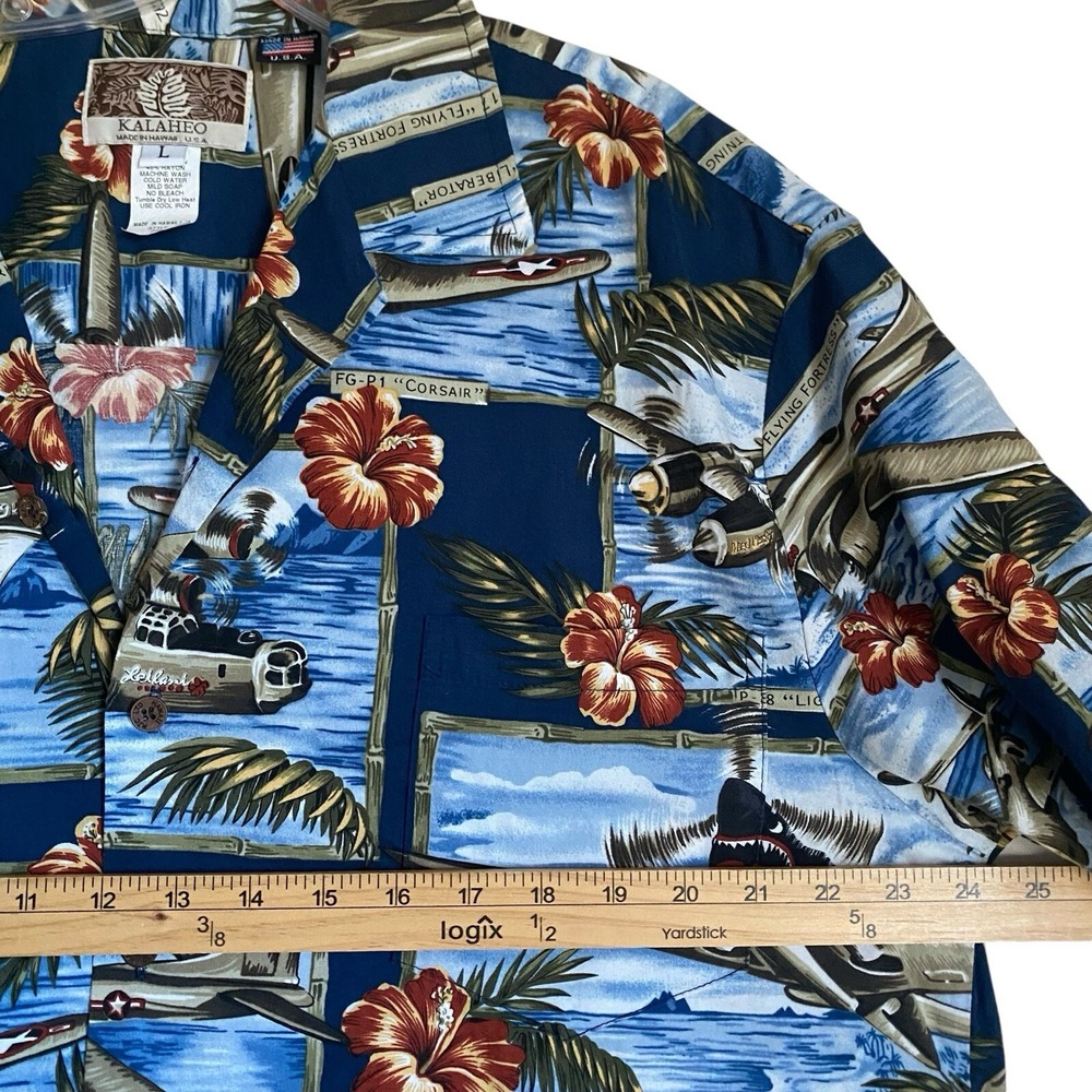 Vintage Kalaheo Hawaiian Shirt Mens L Tropical Plains Made Hawaii Aloha Resort - Picture 3 of 5